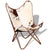 Butterfly Chair Brown and White Real Cowhide Leather