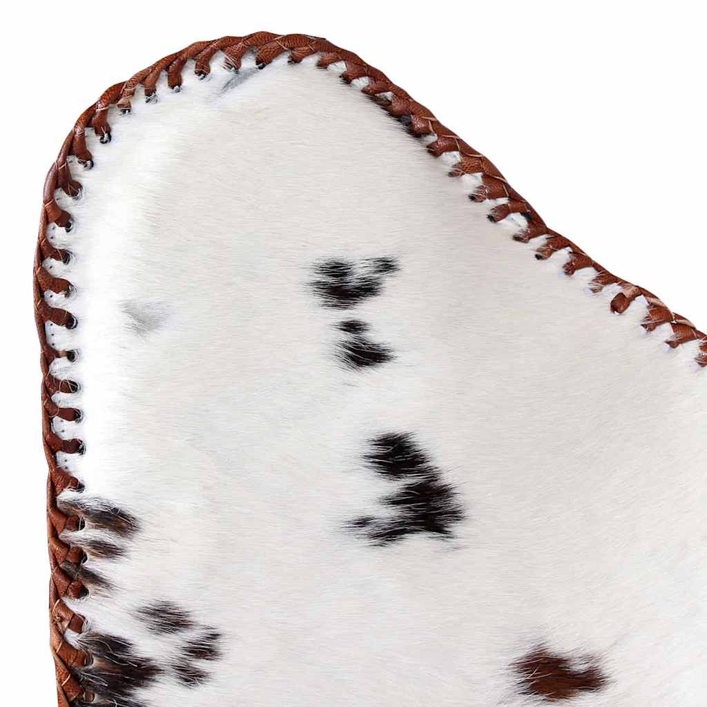 Butterfly Chair Brown and White Real Cowhide Leather