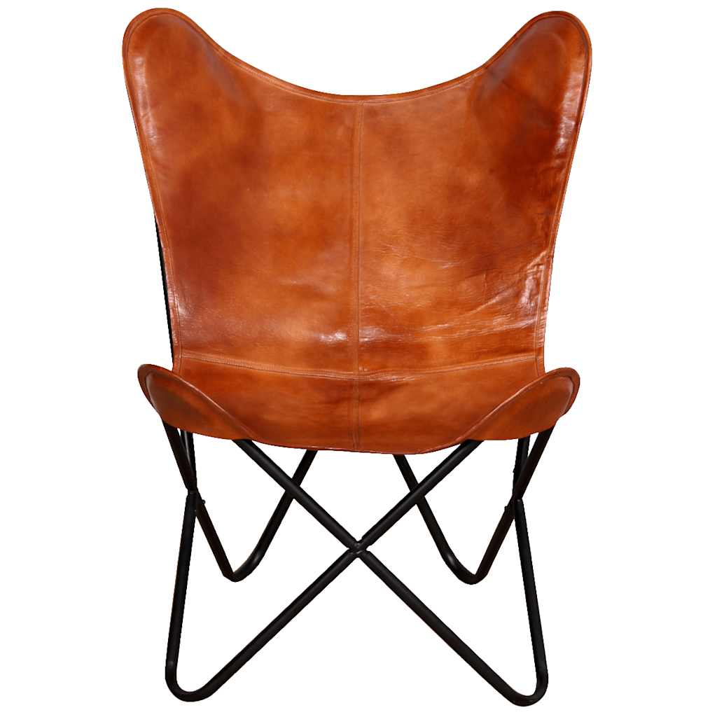 Butterfly Chair Brown Real Leather