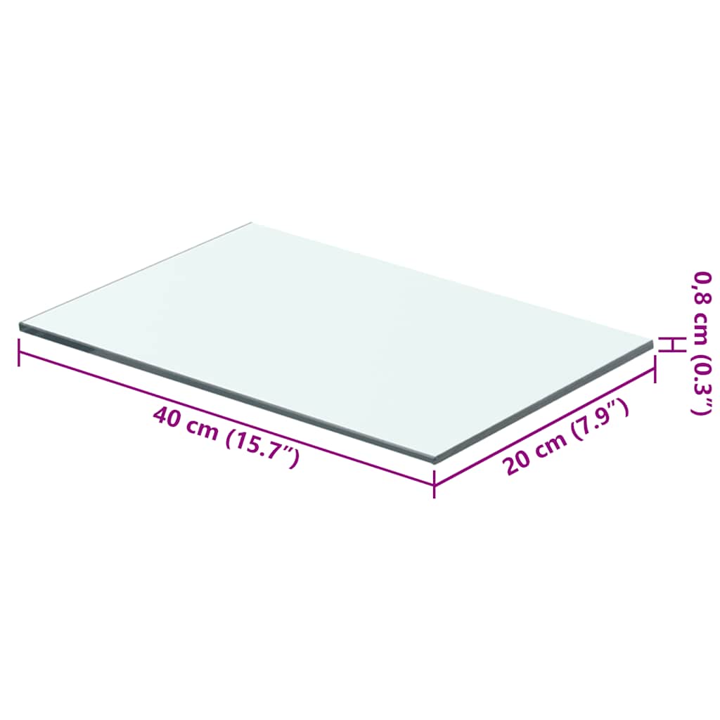 Shelf Panel Glass Clear 40x20 cm