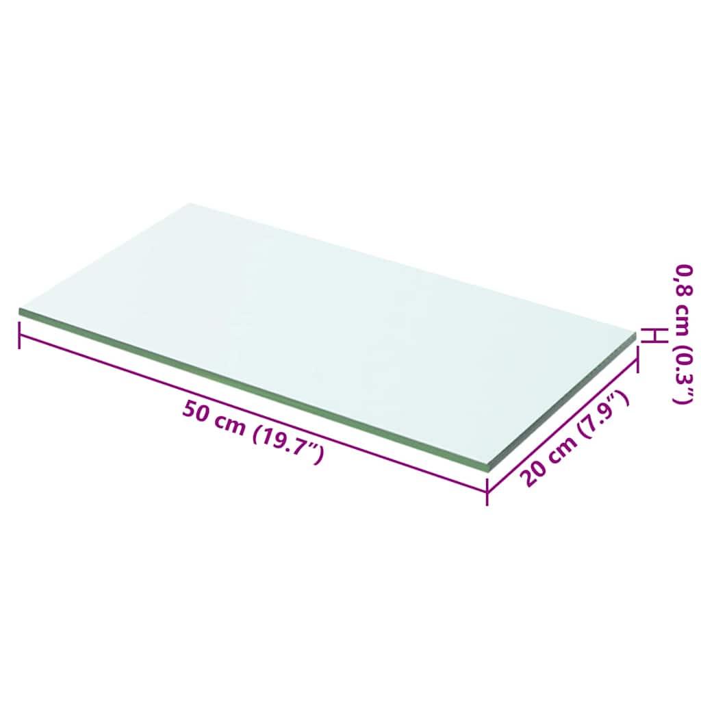 Shelf Panel Glass Clear 50x20 cm