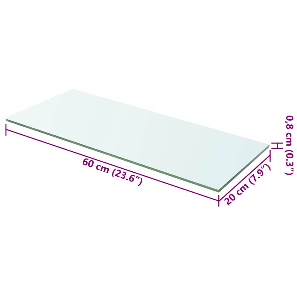 Shelf Panel Glass Clear 60x20 cm
