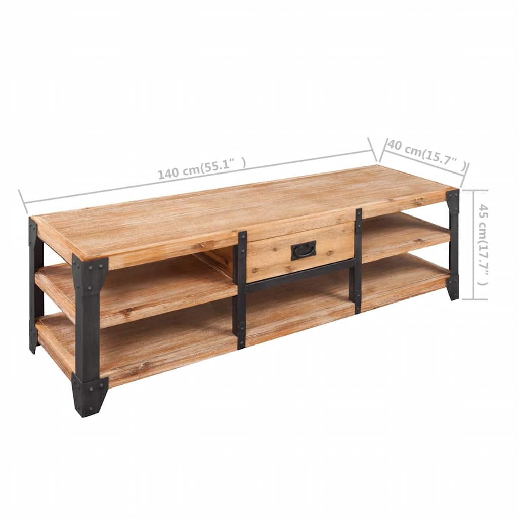 TV Stand Solid Acacia Wood 140x40x45 cm