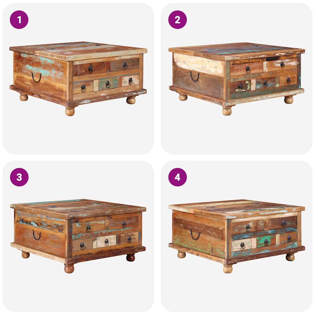 Coffee Table Reclaimed Wood 70x70x38 cm