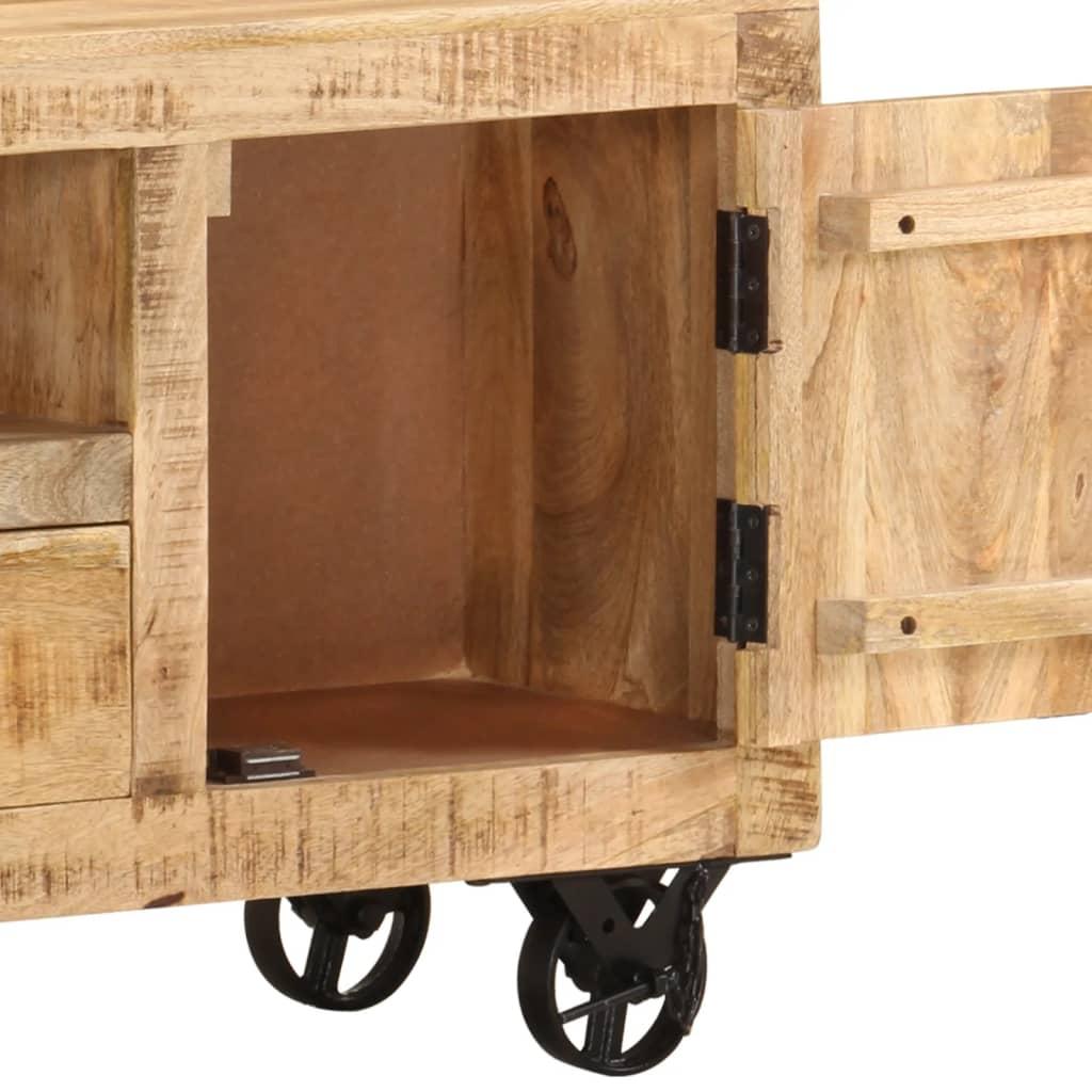 TV Cabinet Rough Mango Wood 110x30x50 cm