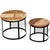 Coffee Table Set 2 Pieces Solid Reclaimed Wood Round 40/50cm
