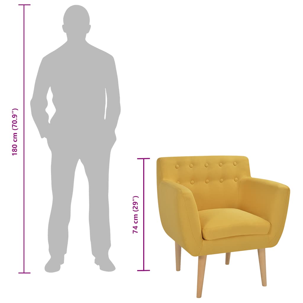 Armchair Yellow Fabric