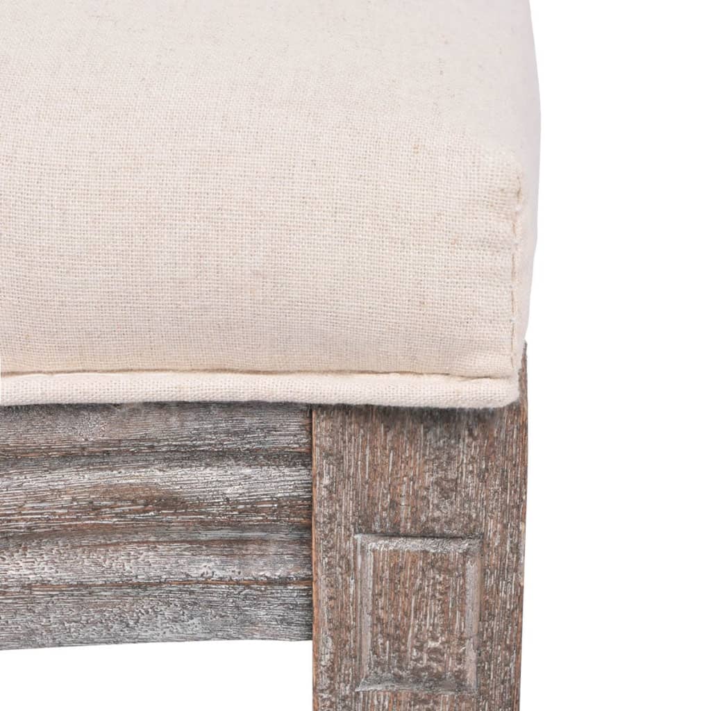 Dining Chairs 2 pcs Cream Fabric