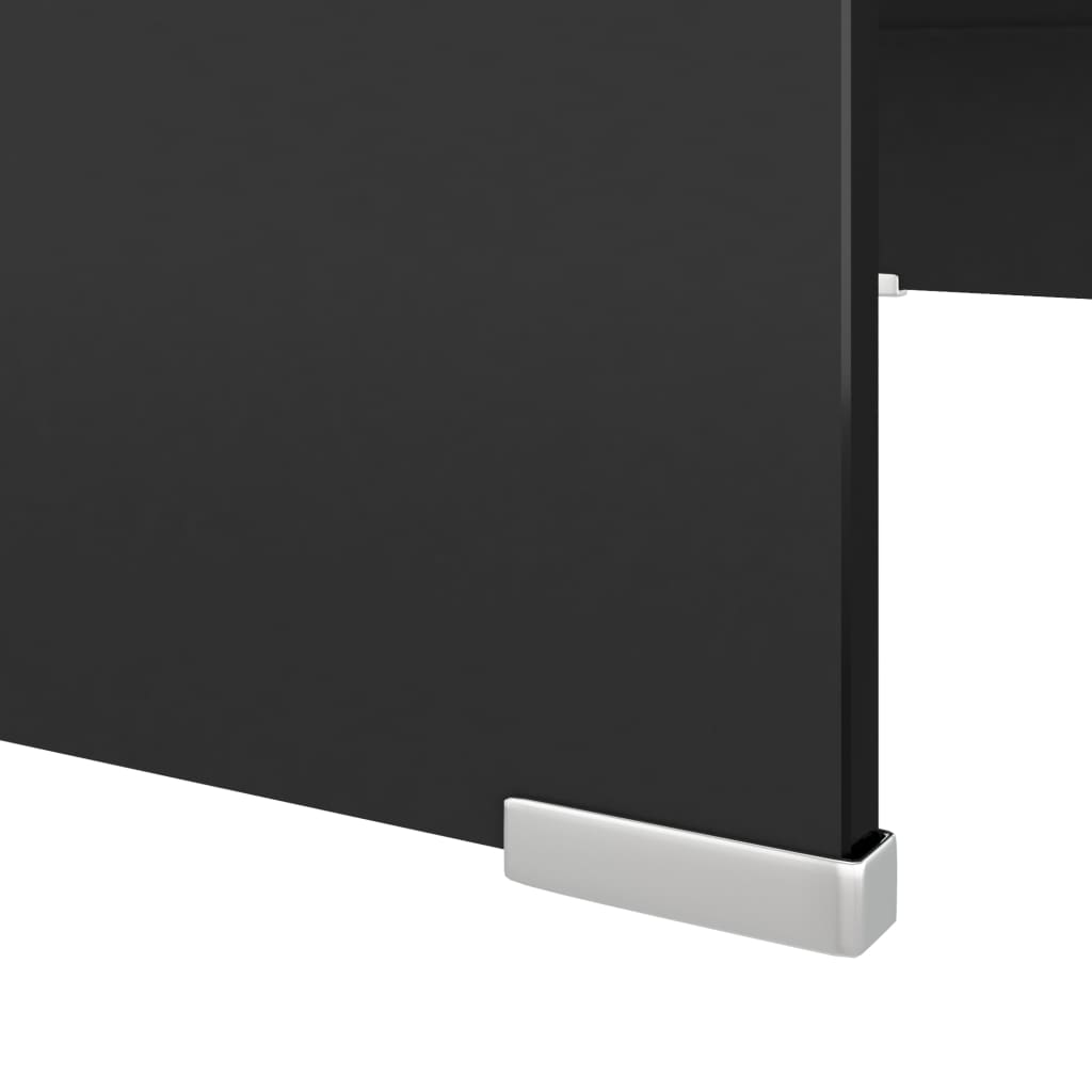 TV Stand/Monitor Riser Glass Black 70x30x13 cm