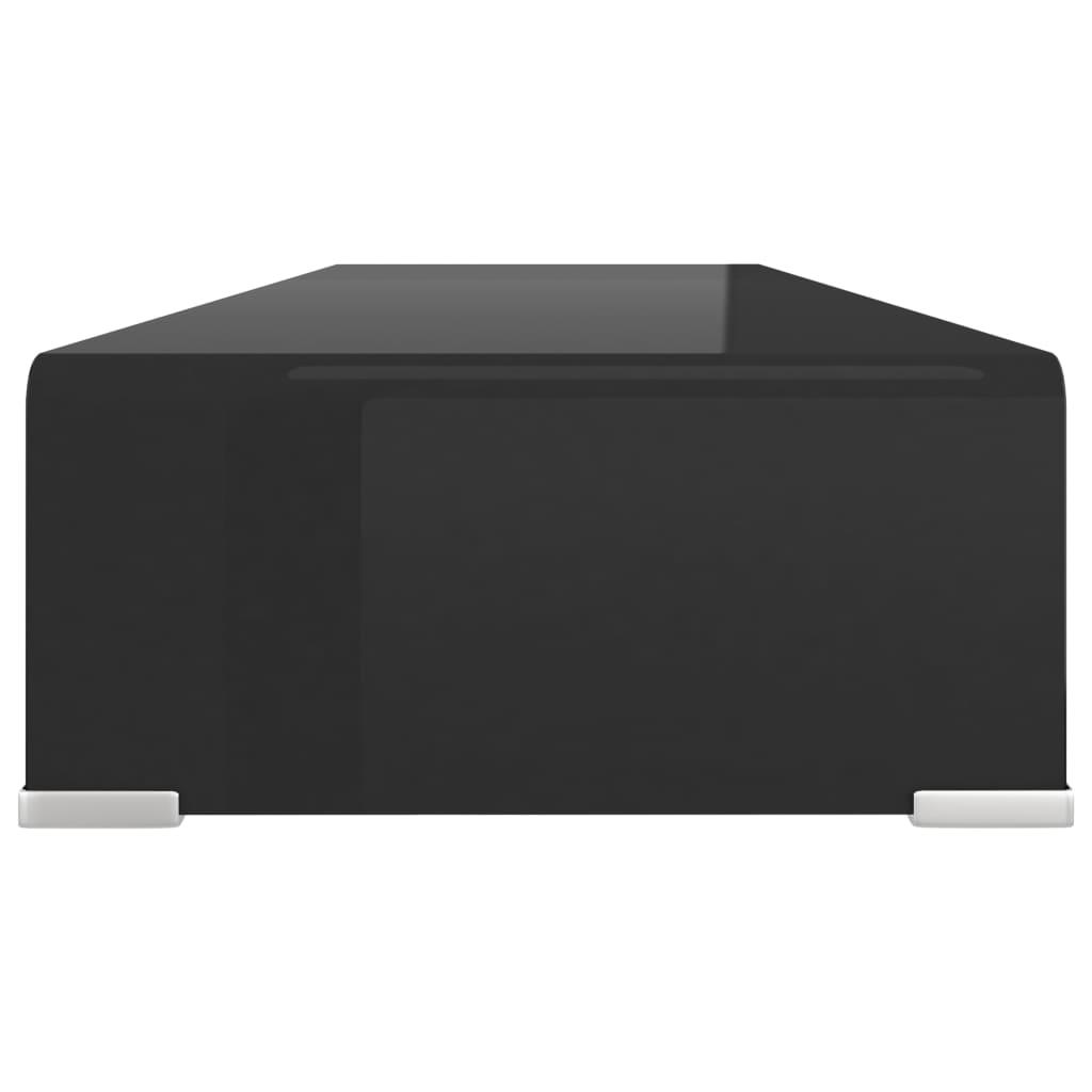 TV Stand/Monitor Riser Glass Black 90x30x13 cm