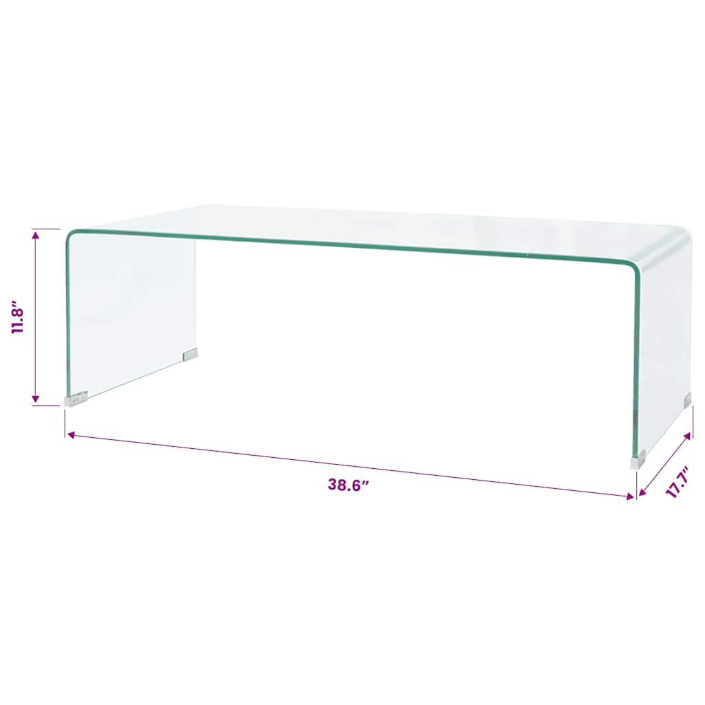 Coffee Table Tempered Glass 98x45x30 cm Clear
