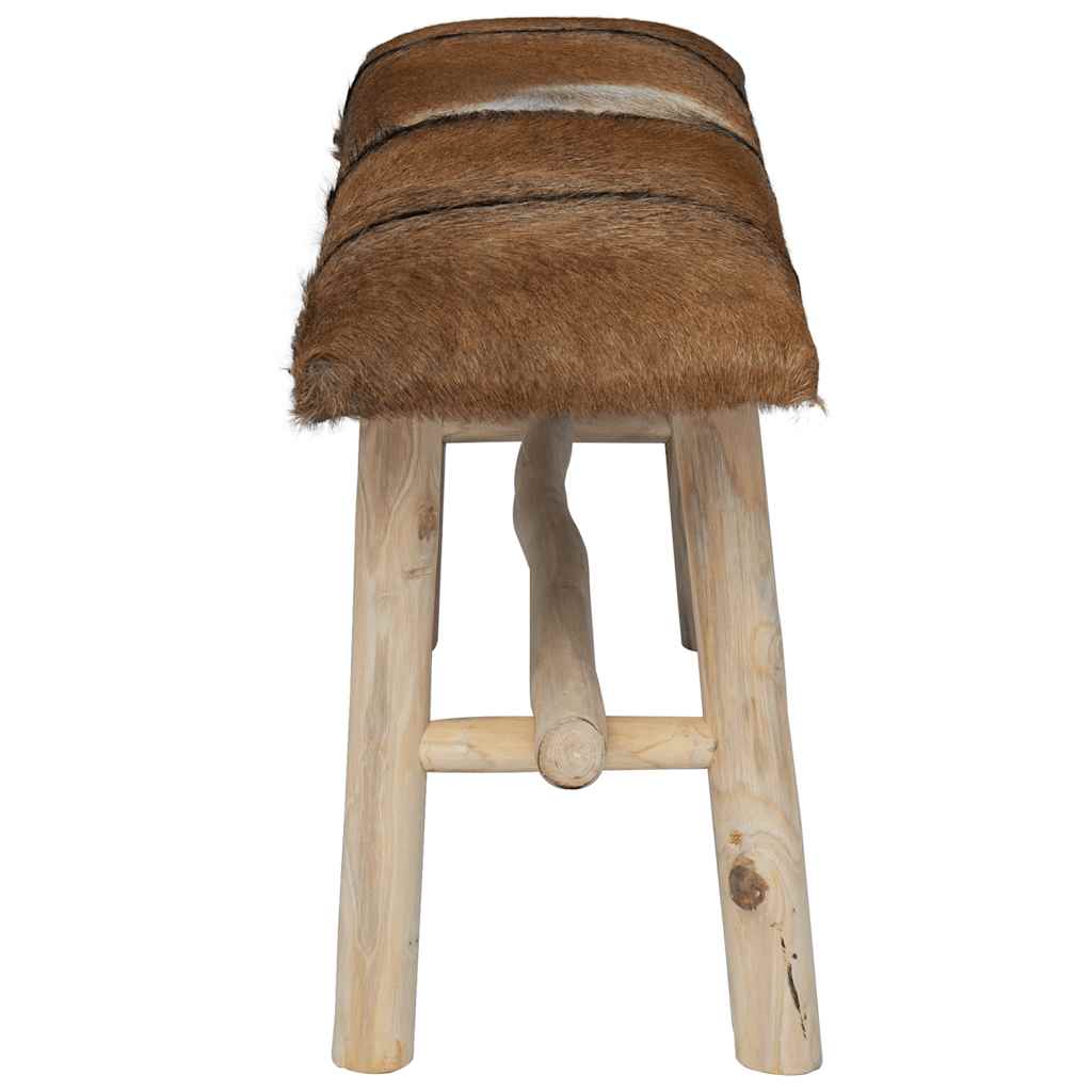 Bench Real Leather Teak