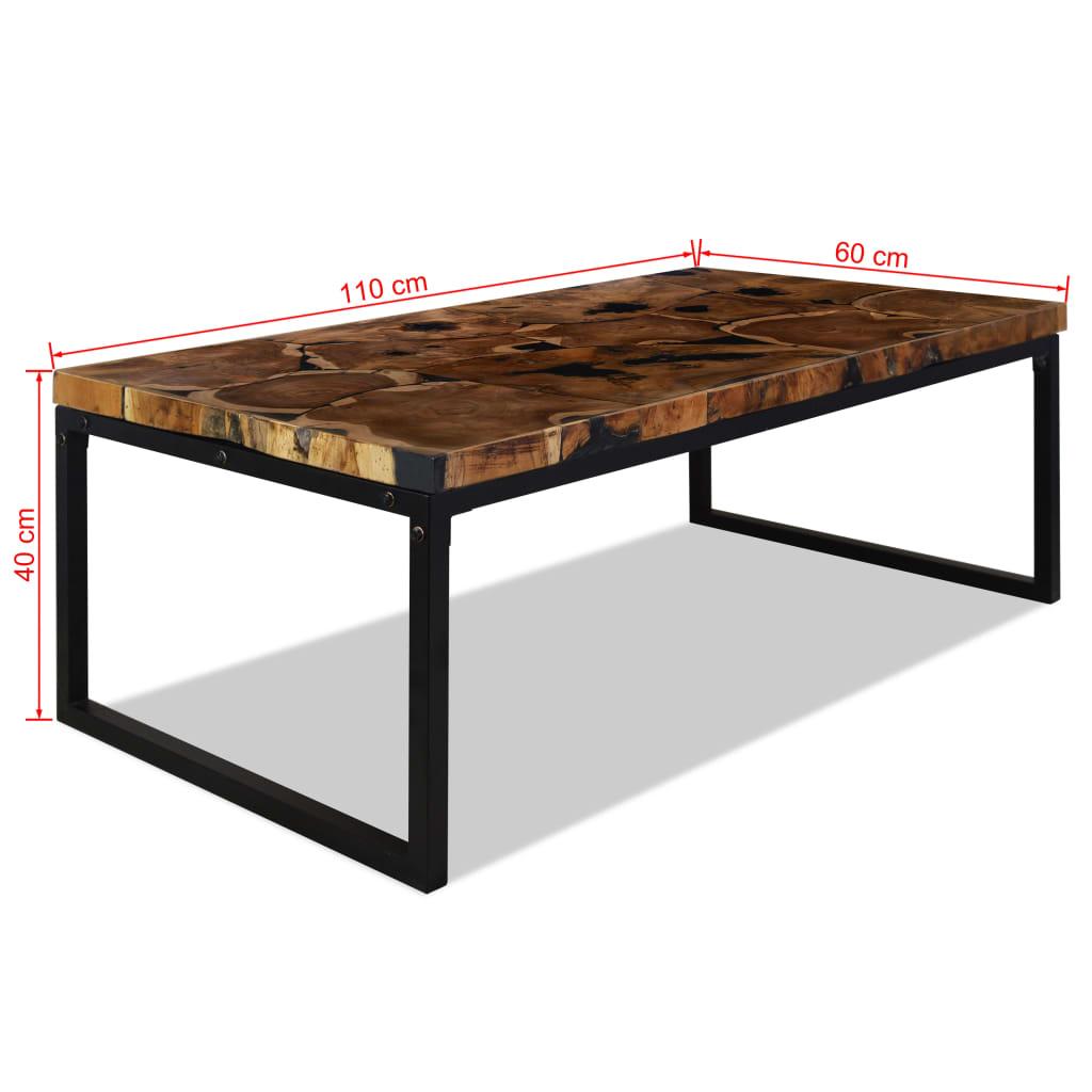 Coffee Table Teak Resin 110x60x40 cm