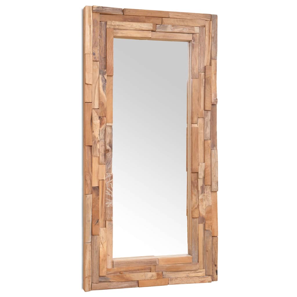 Decorative Mirror Teak 120x60 cm Rectangular