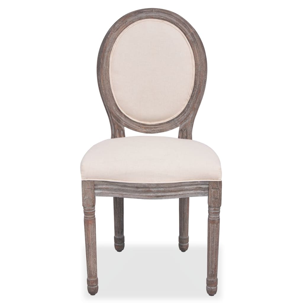 Dining Chairs 6 pcs Cream Fabric