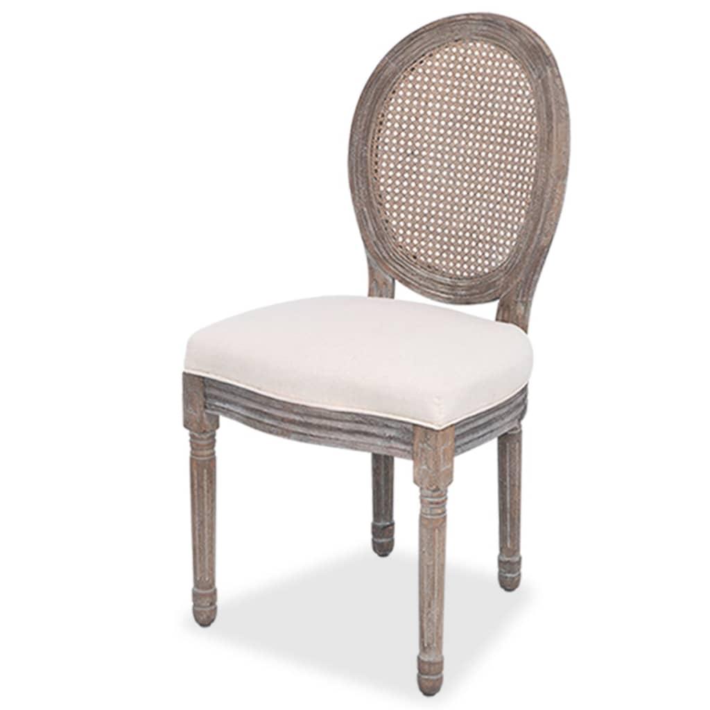 Dining Chairs 6 pcs Cream Fabric