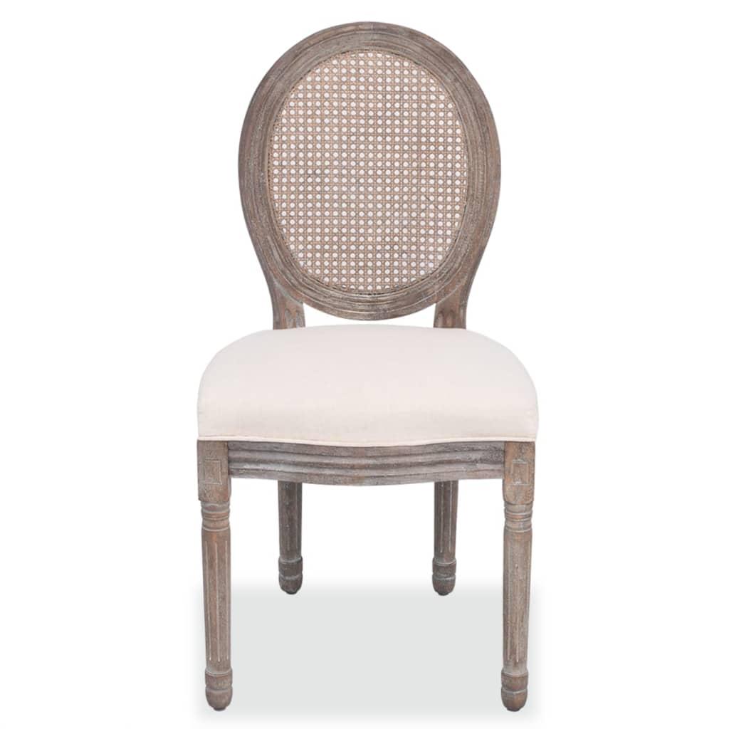 Dining Chairs 6 pcs Cream Fabric