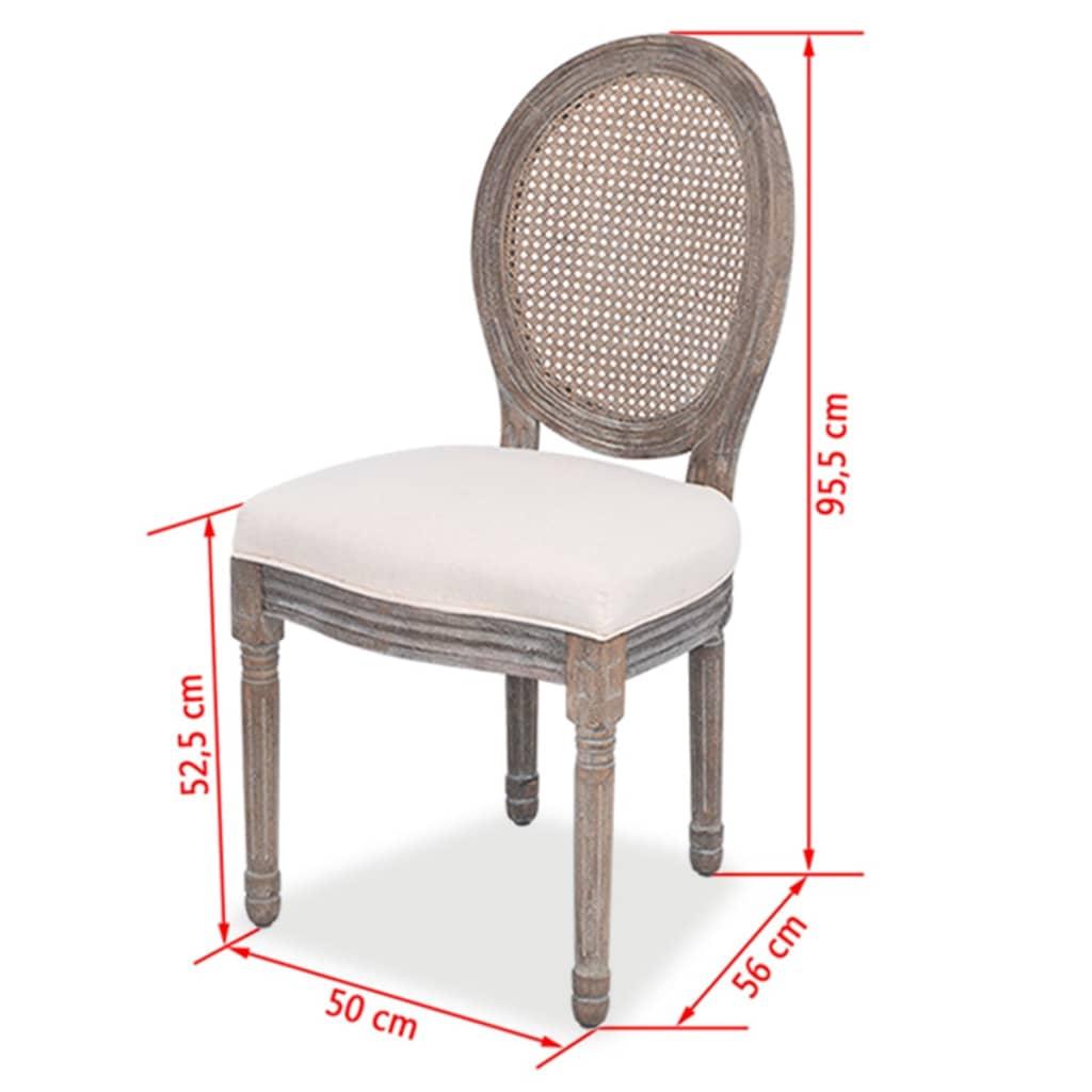 Dining Chairs 6 pcs Cream Fabric