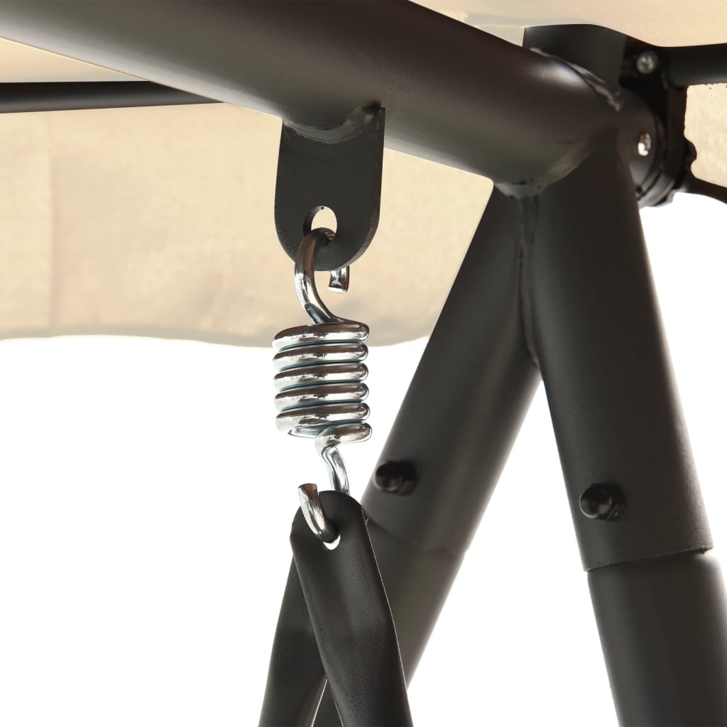 Outdoor Convertible Swing Bench with Canopy Sand White