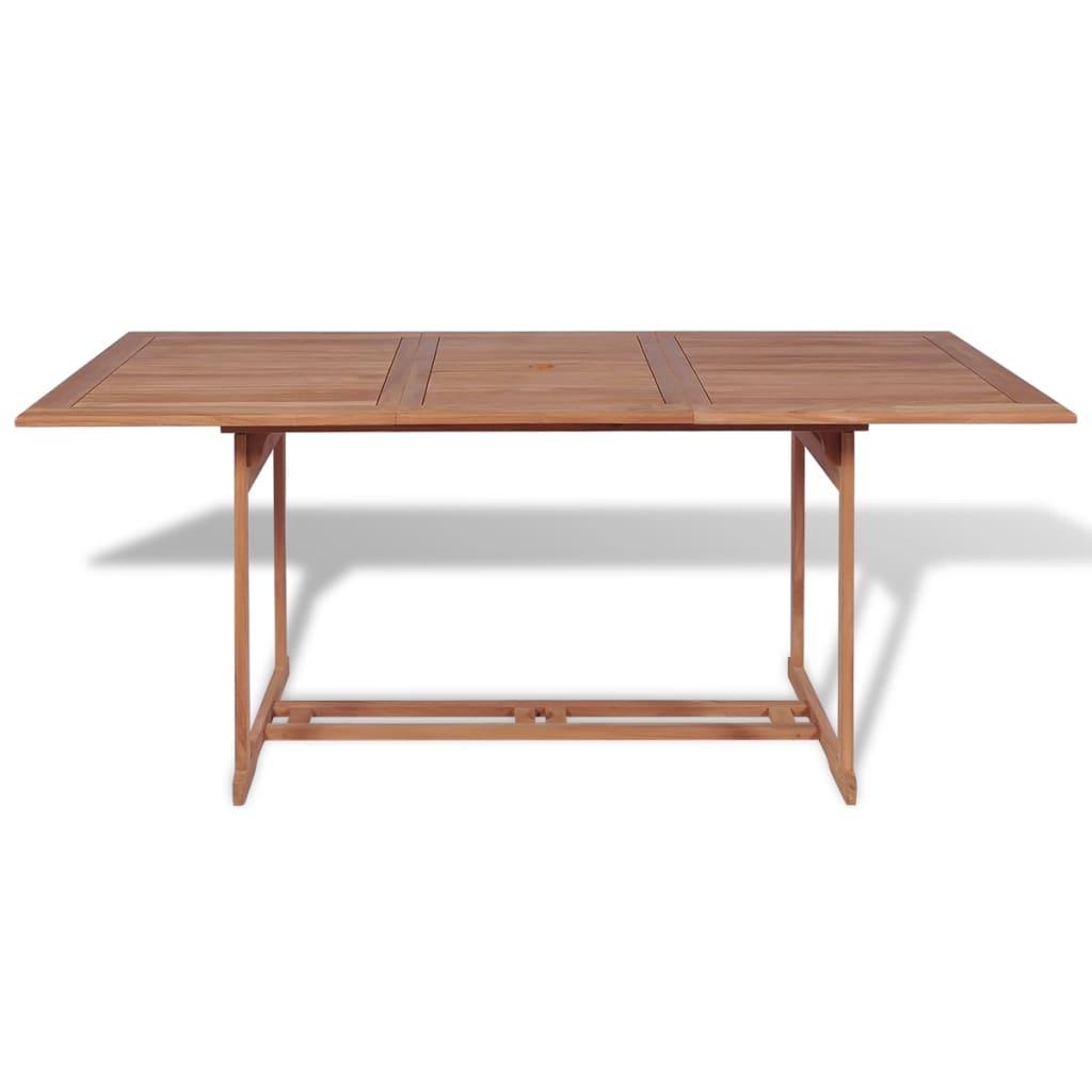Garden Table 180x90x75 cm Solid Teak Wood