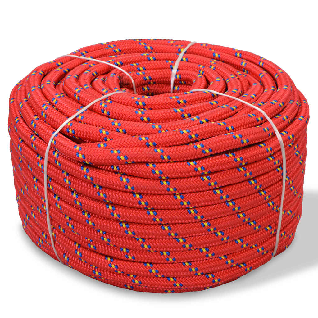 Marine Rope Polypropylene 12 mm 50 m Red