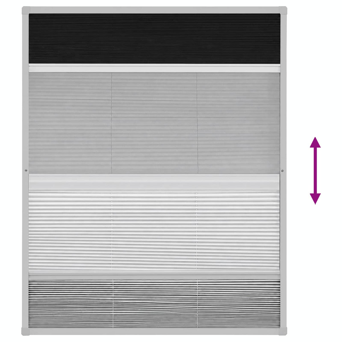 Plisse Insect Screen for Windows Aluminium 80x100 cm with Shade