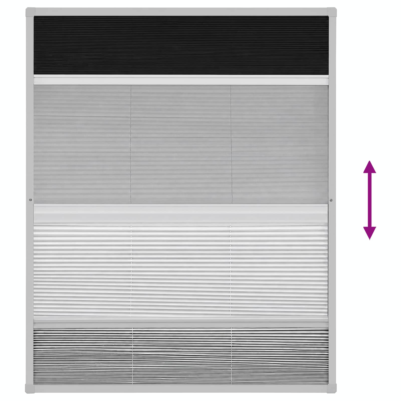 Plisse Insect Screen for Windows Aluminium 80x100 cm with Shade