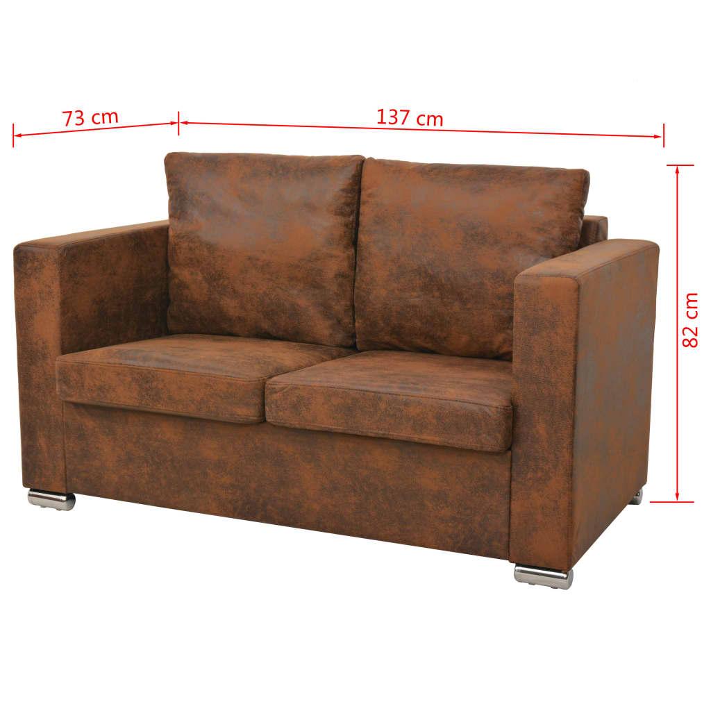 2-Seater Sofa 137x73x82 cm Artificial Suede Leather