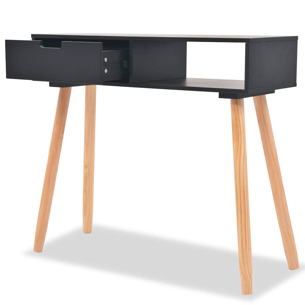 Console Table Solid Pinewood 80x30x72 cm Black