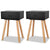 Bedside Tables 2 pcs Solid Pinewood 40x30x61 cm Black