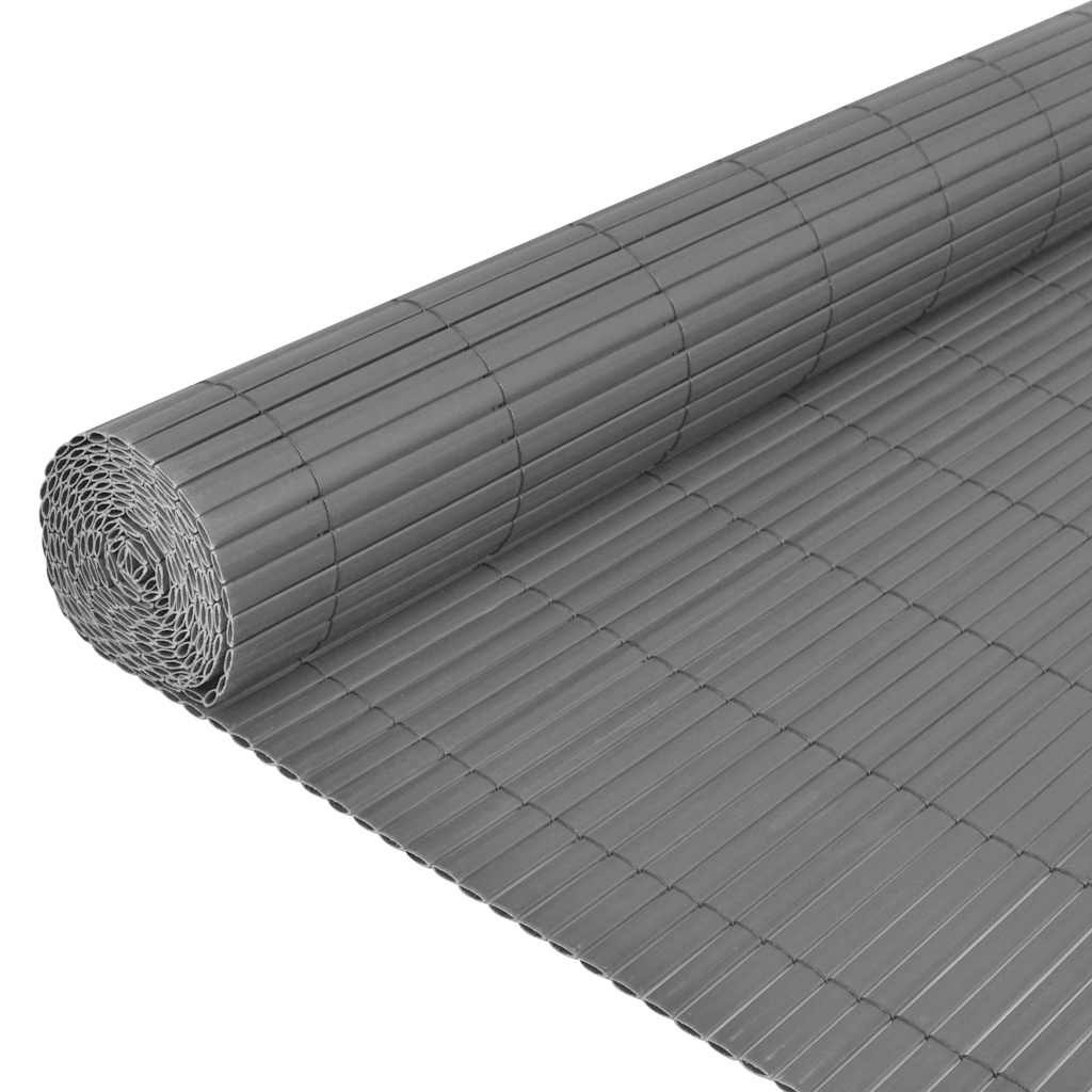 Double-Sided Garden Fence PVC 90x300 cm Grey