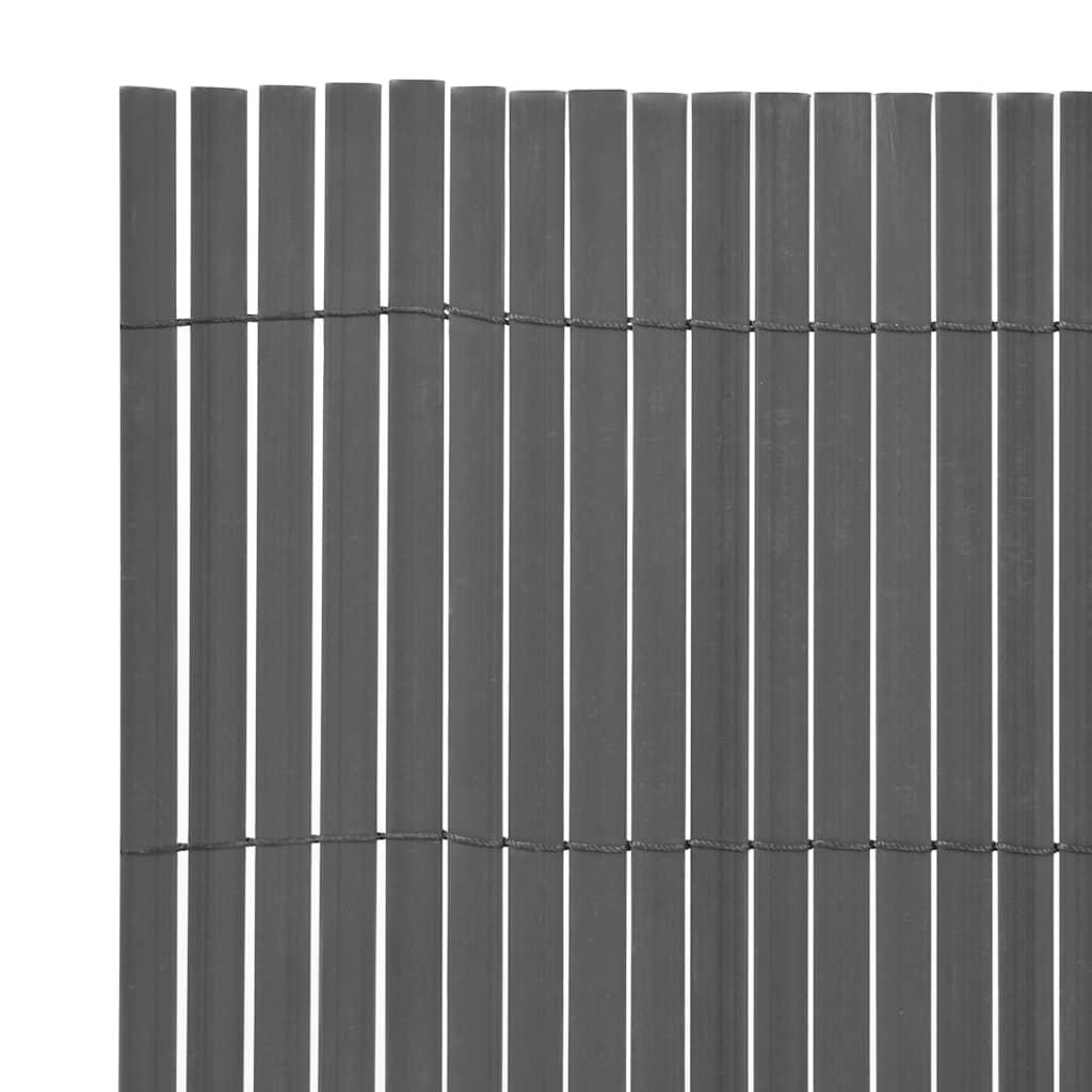Double-Sided Garden Fence PVC 90x500 cm Grey