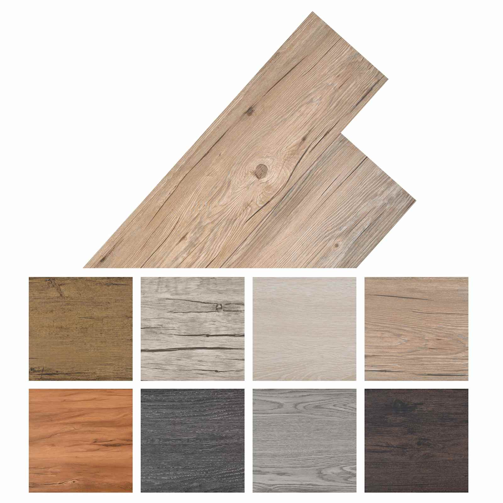 Flooring Planks 18 pcs Brown 5.26 m² PVC