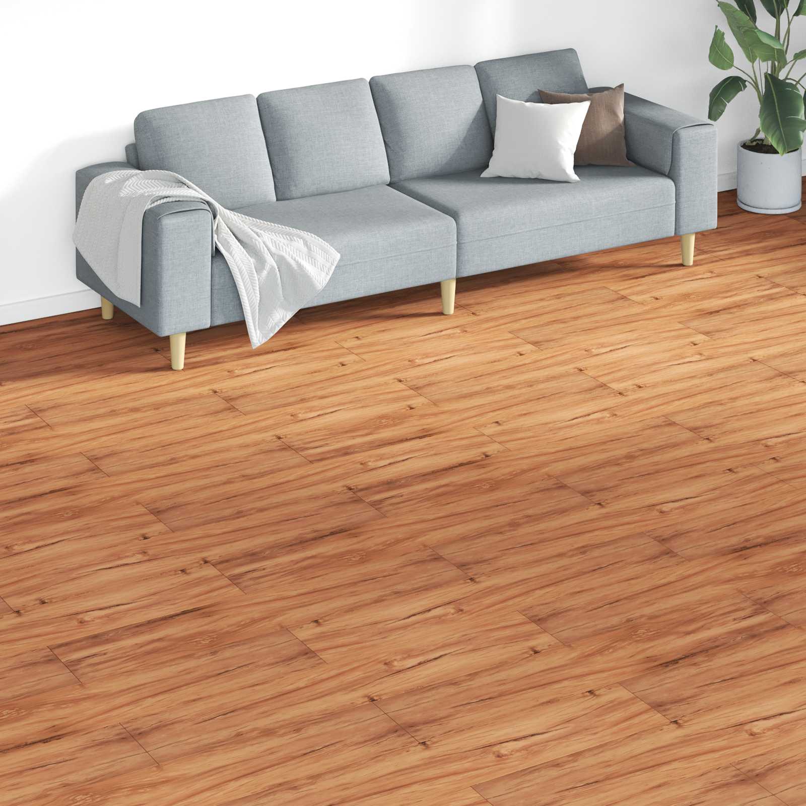 Flooring Planks 18 pcs Brown 5.26 m² PVC