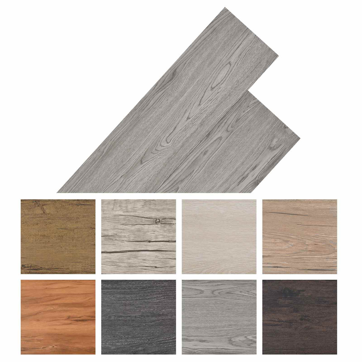 Flooring Planks 18 pcs Dark Grey 5.26 m² PVC