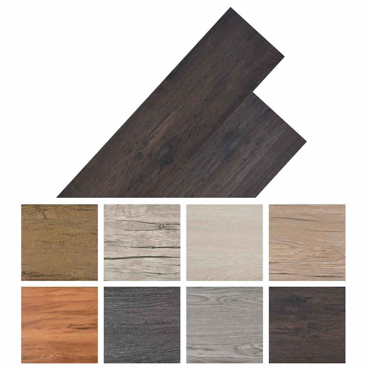 Flooring Planks 18 pcs Dark Grey 5.26 m² PVC