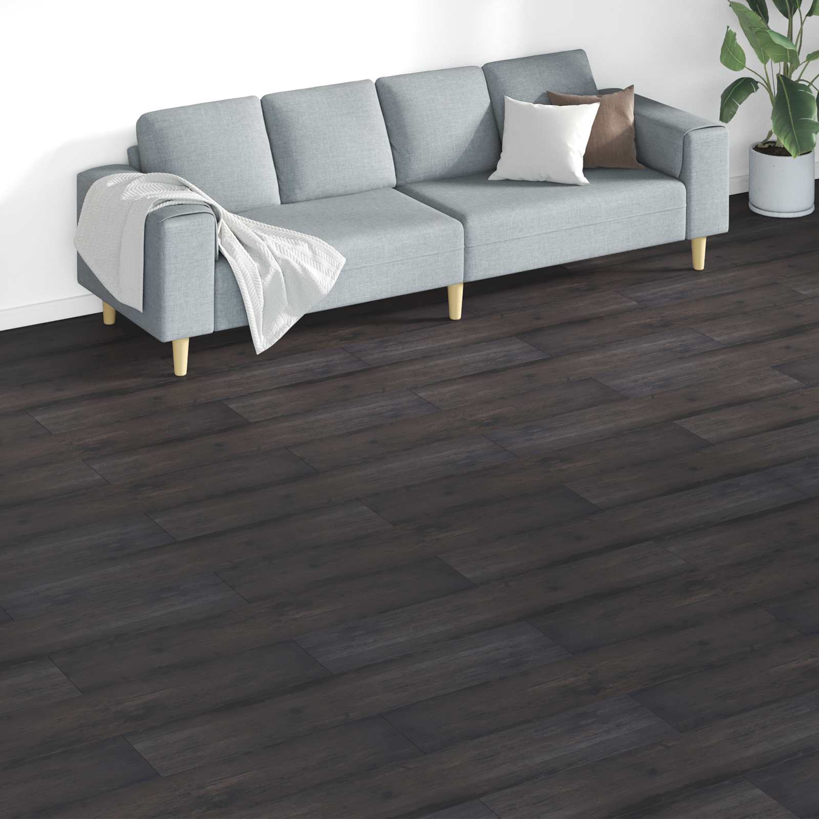 Flooring Planks 18 pcs Dark Grey 5.26 m² PVC