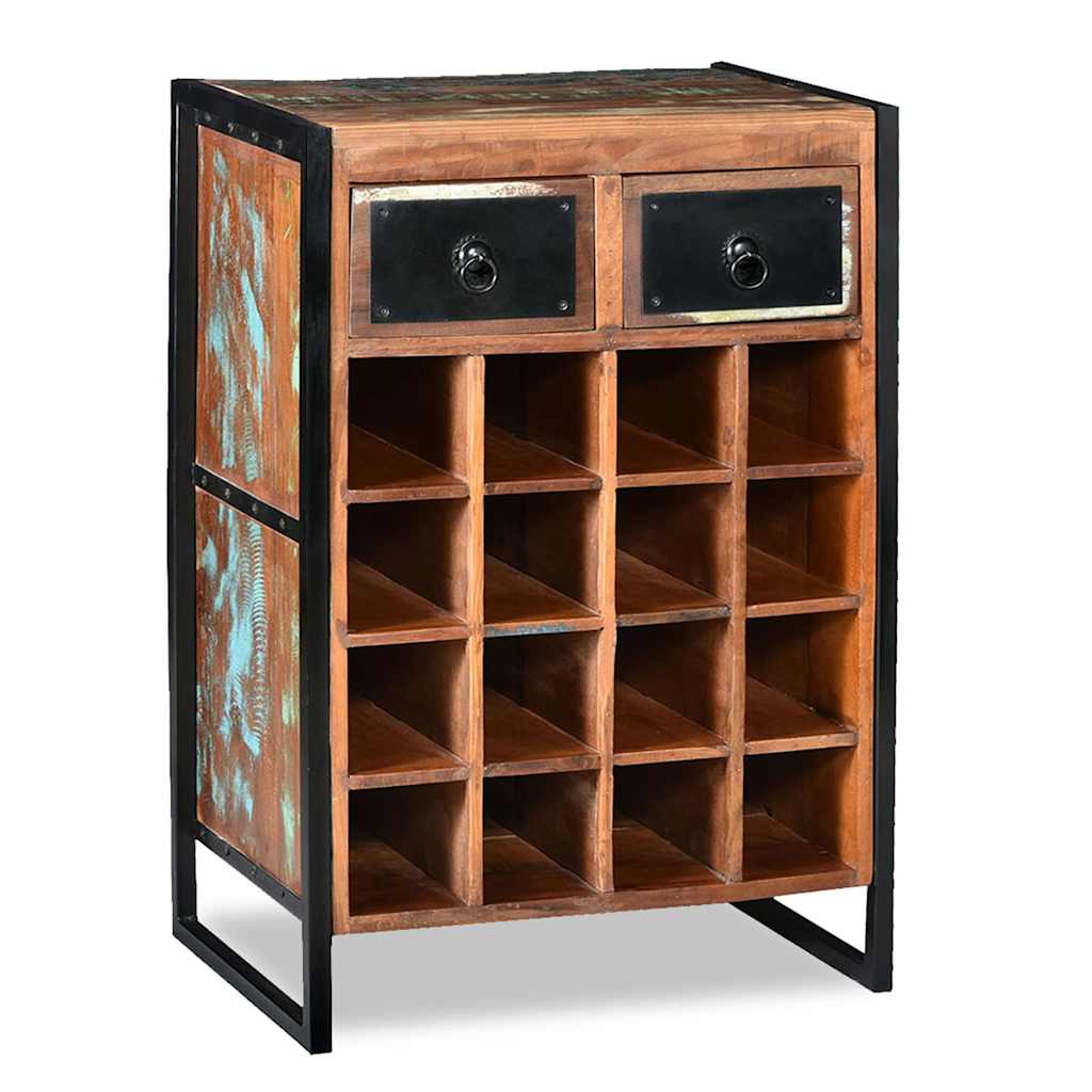 Wine Rack for 16 Bottles Solid Reclaimed Wood