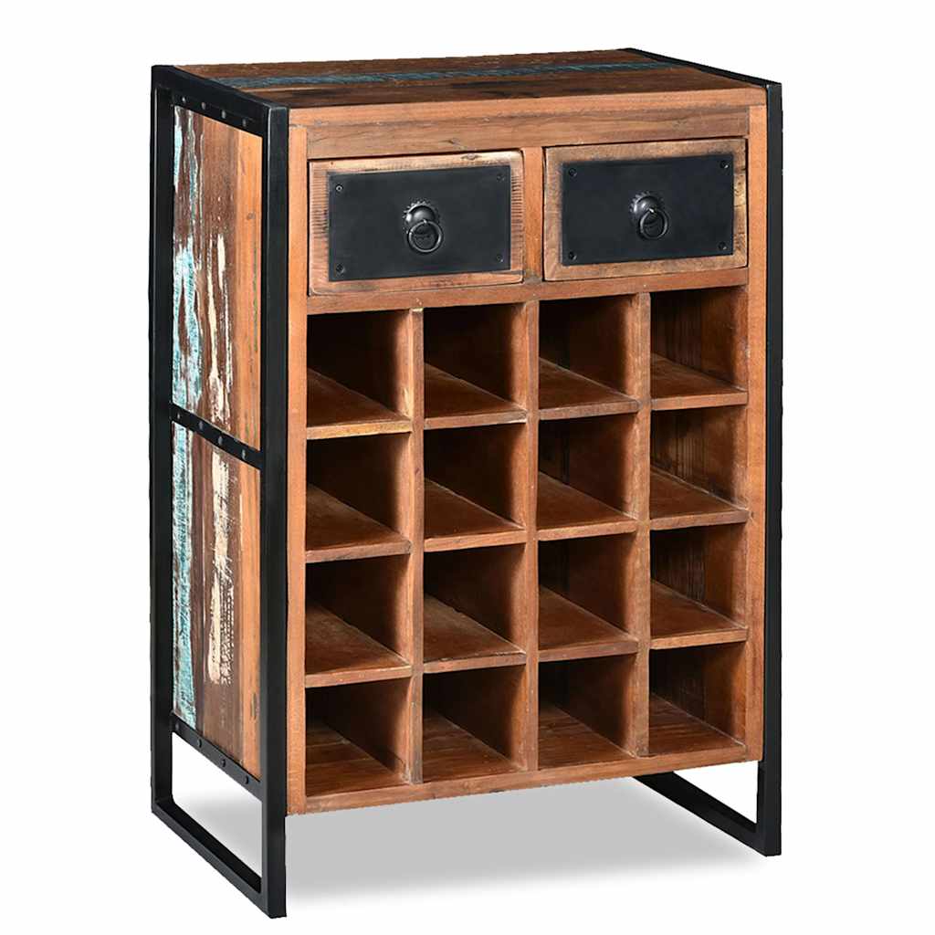 Wine Rack for 16 Bottles Solid Reclaimed Wood