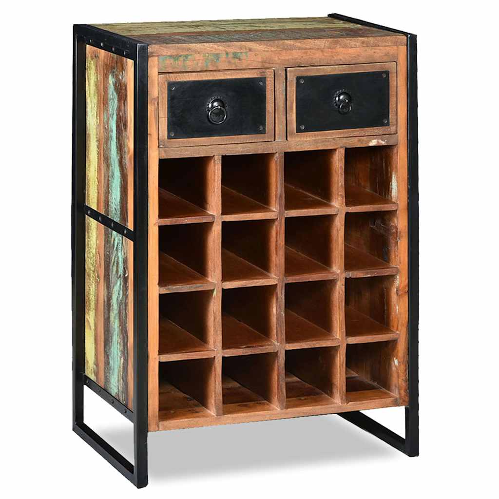 Wine Rack for 16 Bottles Solid Reclaimed Wood