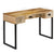 Desk Solid Mango Wood and Real Leather 117x50x76 cm