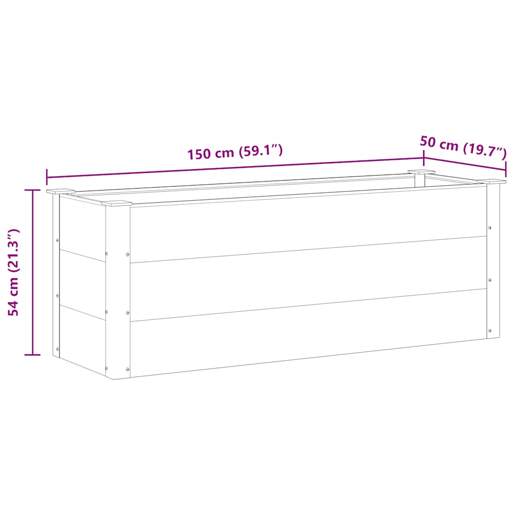 Garden Raised Bed WPC 150x50x54 cm Grey