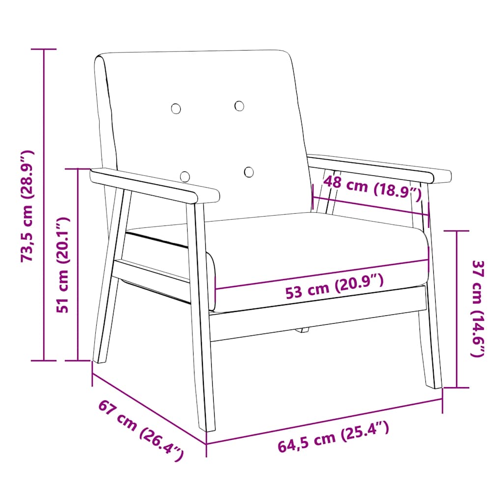 Armchair Dark Grey Fabric