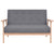 2-Seater Sofa Fabric Dark Grey