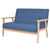 2-Seater Sofa Fabric Blue