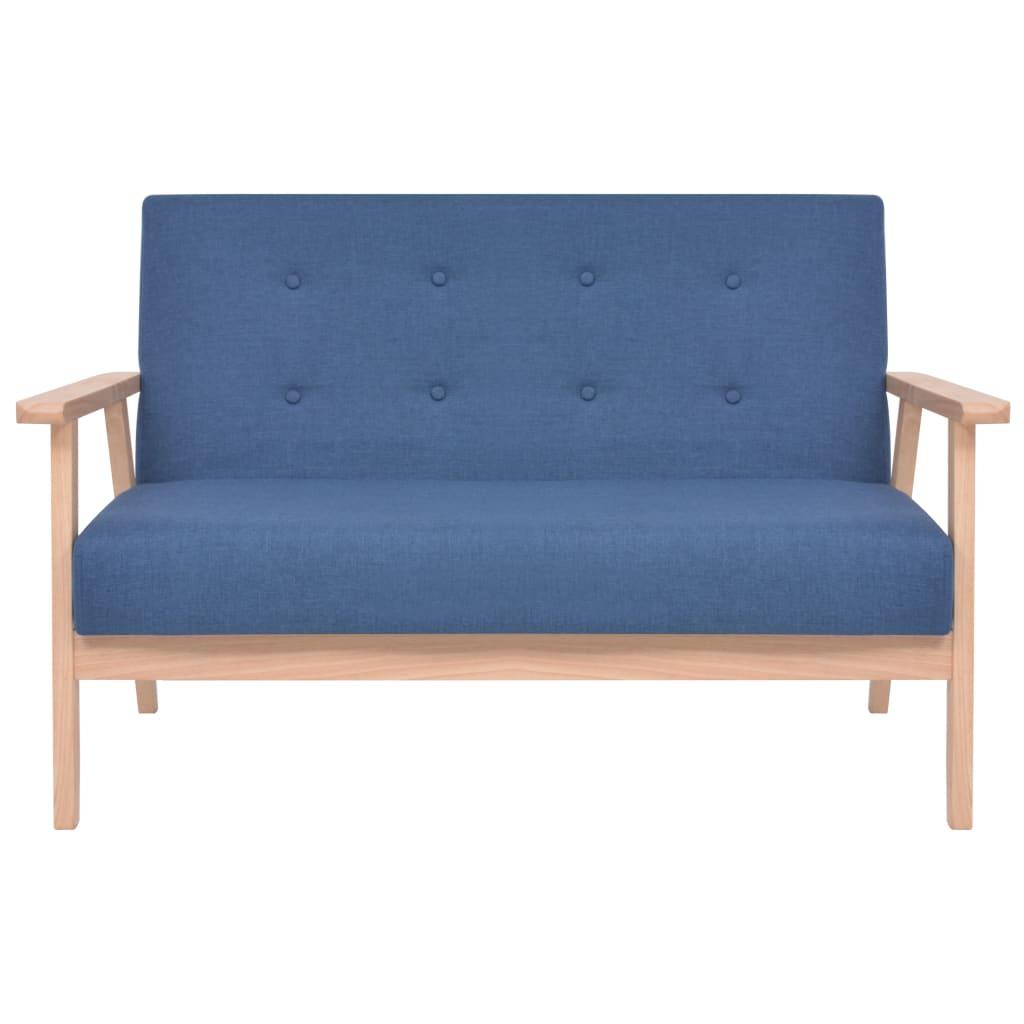 2-Seater Sofa Fabric Blue