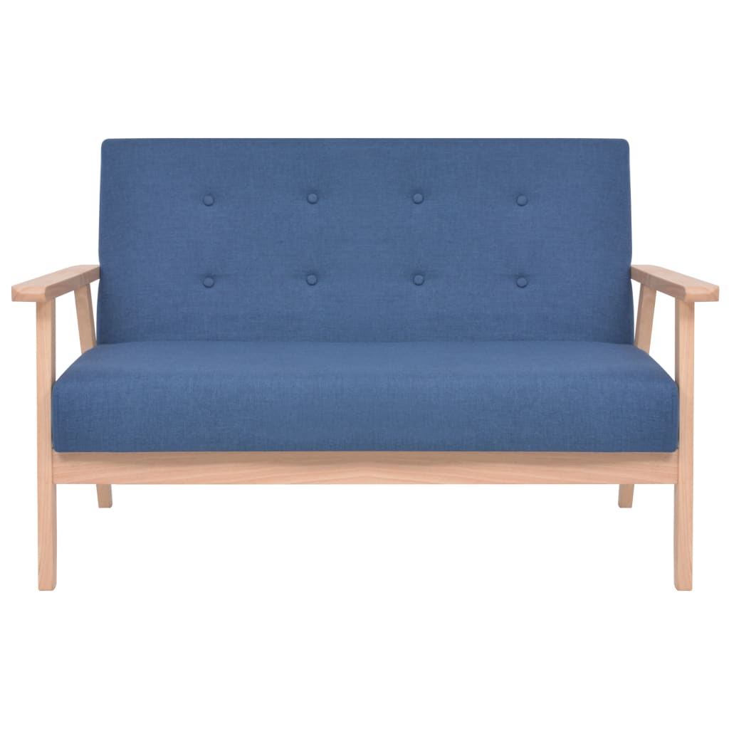 2-Seater Sofa Fabric Blue