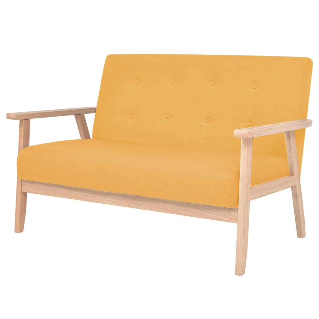 2-Seater Sofa Fabric Yellow