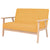 2-Seater Sofa Fabric Yellow