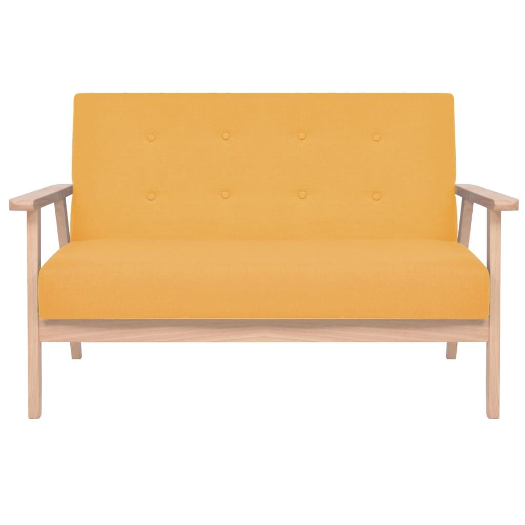 2-Seater Sofa Fabric Yellow